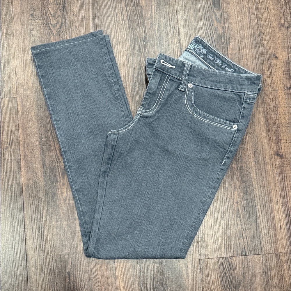 Jordache Women's Dark Gray Straight Leg Jeans